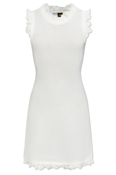 Loewe Ruffled Ribbed Knitted Dress