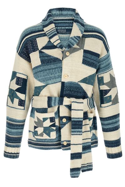 Polo Ralph Lauren Patchwork Belted Cardigan