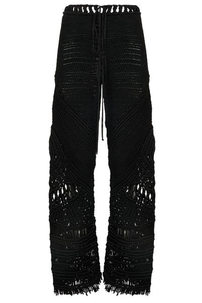 Alberta Ferretti Crochet Wide-Leg Pants