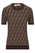 Fendi FF Jacquard Short-Sleeved Crewneck Jumper