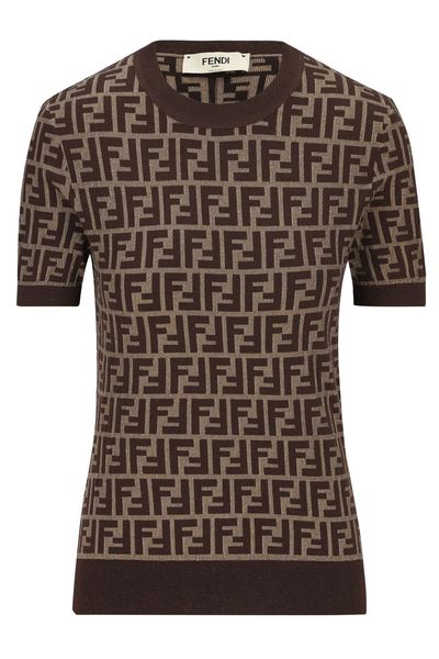 Fendi FF Jacquard Short-Sleeved Crewneck Jumper