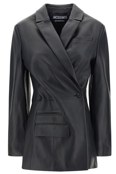 Jacquemus La Veste Tibau Asymmetric Leather Blazer
