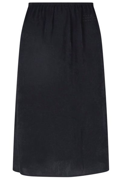 MM6 Maison Margiela Logo Printed Buttoned Midi Skirt