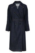 Alaïa Double-Breasted Belted Denim Trench Coat