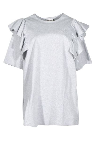 Miu Miu Ruffled Crewneck Dress