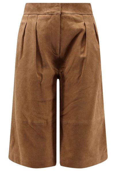 Scarlett Poppies High-Waist Suede-Trim Shorts