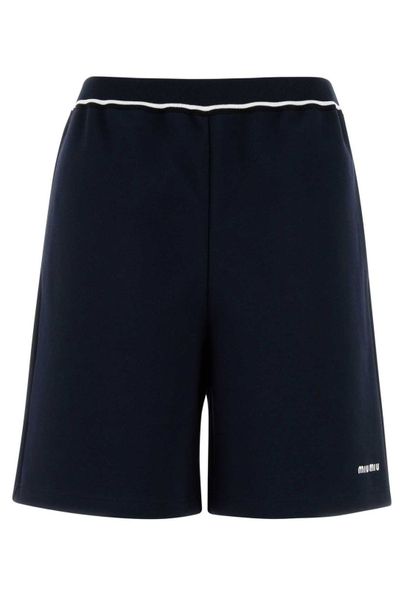 Miu Miu Logo-Embroidered Shorts