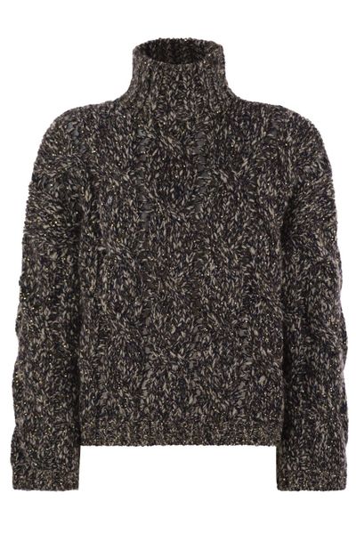 Brunello Cucinelli Turtleneck Braided Sweater