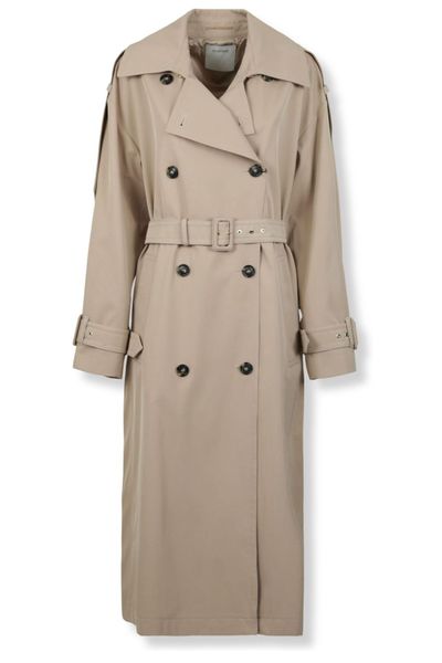 Sportmax Long Water-Repellent Twill Trench Coat