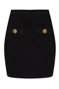 Balmain Quilted Mini Knitted Skirt