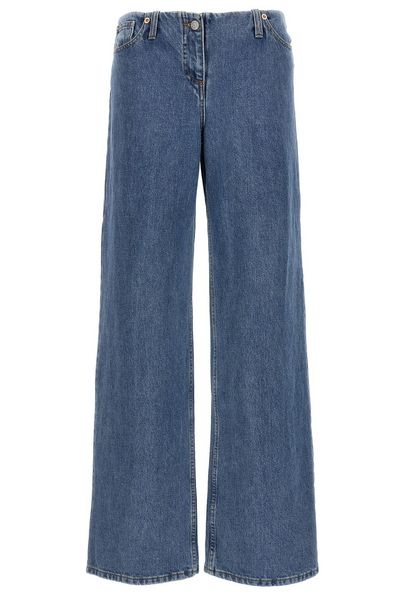 Magda Butrym Ultra Low Waist Wide Leg Denim Jeans