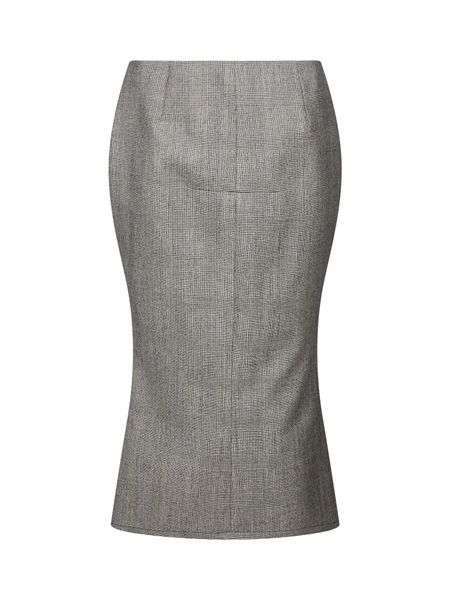 Matieres Fecales Glen Plaid Pattern Flared Skirt