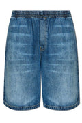 Versace Elastic Waist Denim Shorts
