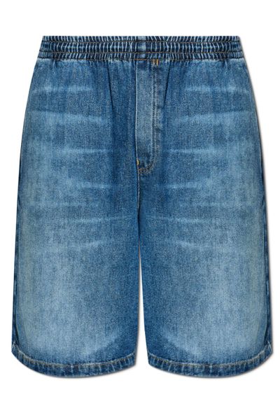 Versace Elastic Waist Denim Shorts