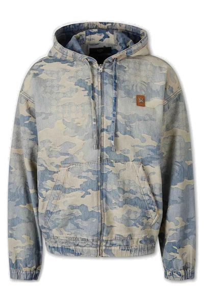 Amiri Camo Jacquard Denim Zip Hoodie