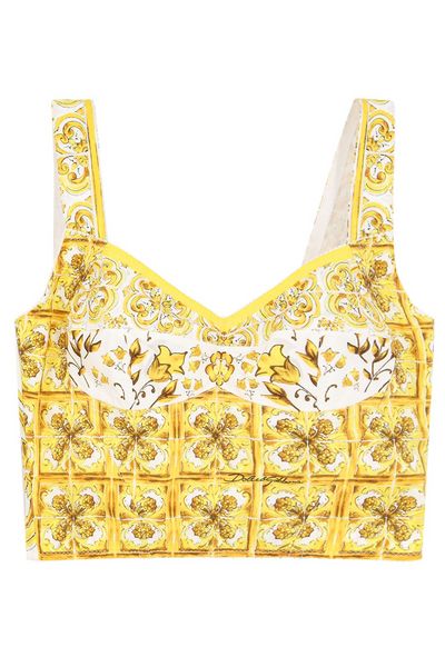 Dolce & Gabbana Majolica Printed Corset Top