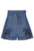 Zimmermann Aster Embroidered Denim Shorts