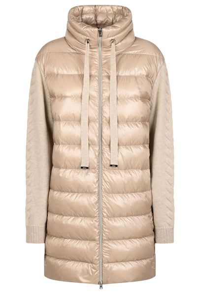 Herno Quilted Knit-Sleeve Coat