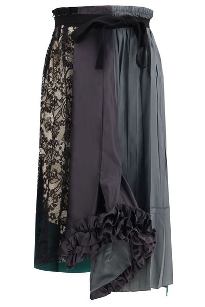 Prada Floral Lace Detailed Midi Skirt