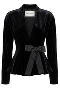 Alberta Ferretti Bow Embellished Velvet Jacket