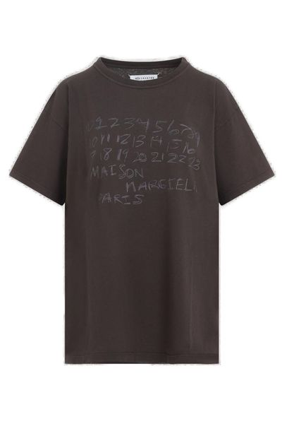 Maison Margiela Numbers Printed Crewneck T-Shirt