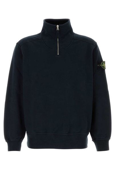 Stone Island Quarter-Zip Funnel Neck Sweatshirt