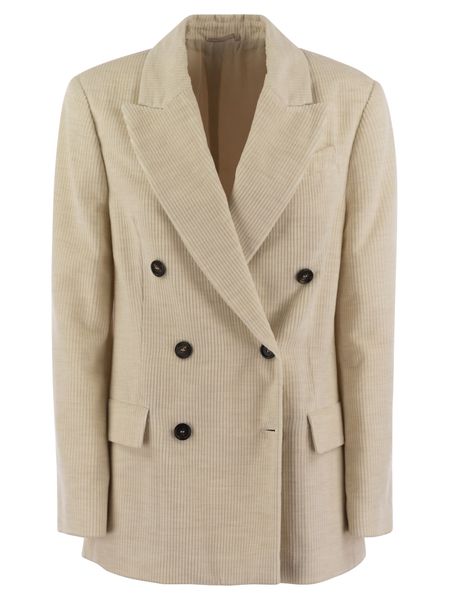 Brunello Cucinelli Double-Breasted Corduroy Blazer