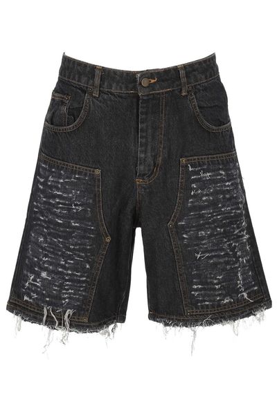 Jaws Distressed Denim Shorts