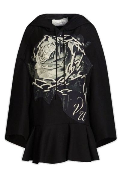 Valentino X Undercover Floral Patterned Drawstring Dress