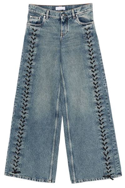 Stella McCartney Lace-Up Wide-Leg Jeans