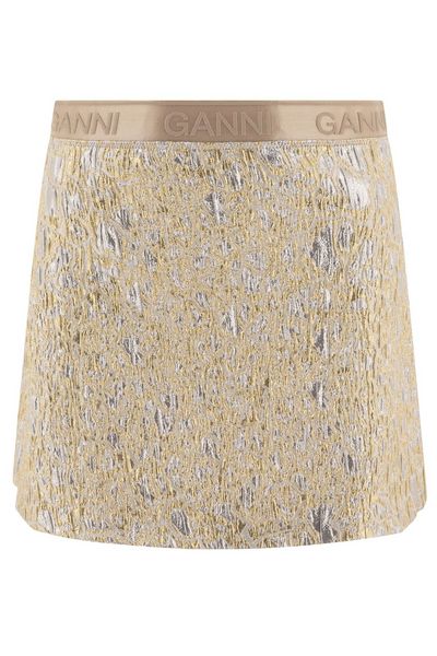 Ganni Metallic Effect Mini Skirt