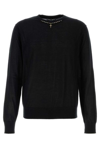 Dolce & Gabbana Embellished Crewneck Knitted Jumper