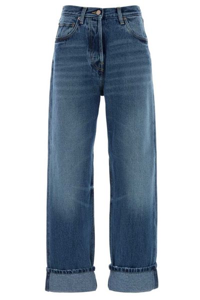 Prada Logo Patch Wide-Leg Jeans
