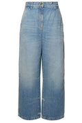 Palm Angels Wide Leg Distressed Jeans