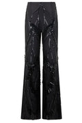 Alberta Ferretti High-Waist Sequin Palazzo Pants