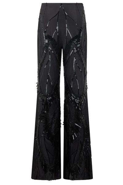 Alberta Ferretti High-Waist Sequin Palazzo Pants