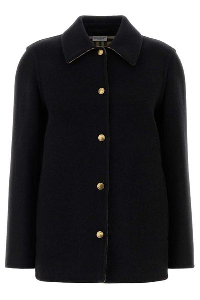 Burberry Logo Sleeved Press-Stud Overshirt