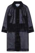 Prada Long-Sleeved Single-Breasted Crinoline Coat