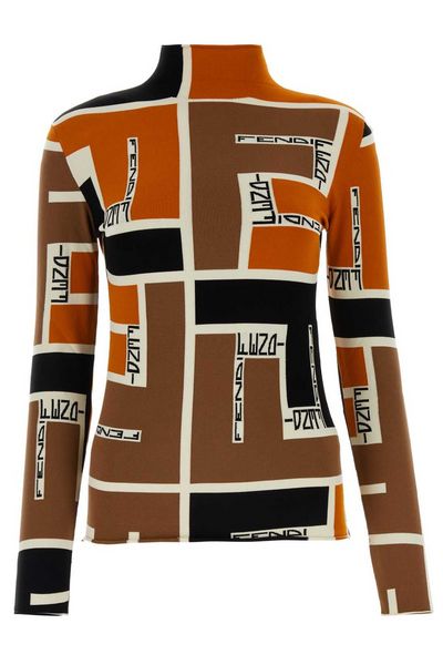 Fendi High-Neck Printed Jumper