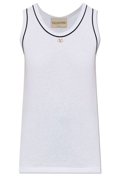 Valentino VLogo Signature Contrast Trim Jersey Top