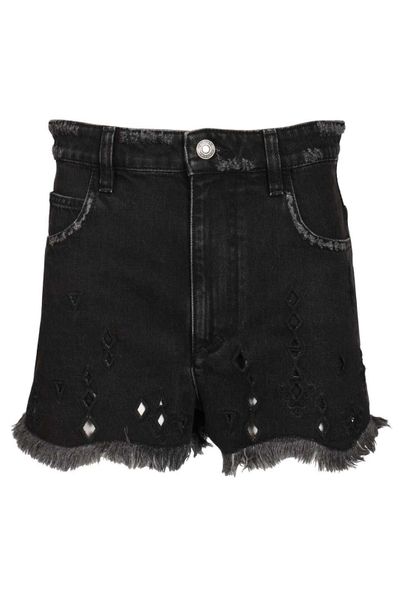 Isabel Marant Logo Patch Fringed Trim Shorts
