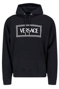 Versace Embroidered-90s Vintage Logo Drawstring Hoodie