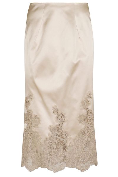 Ermanno Scervino Embroidered Lace Hem Skirt
