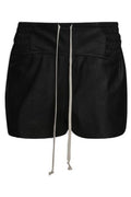 Rick Owens Concordian Drawstring Leather Shorts