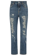 Dolce & Gabbana Distressed Straight Leg Cropped Jeans