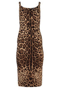 Dolce & Gabbana Leopard Printed Fitted Midi Dress