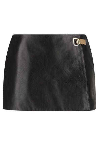 Balenciaga Buckled Leather Skort