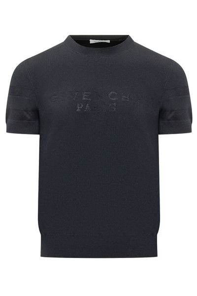 Givenchy Logo Short-Sleeve Knitted Top