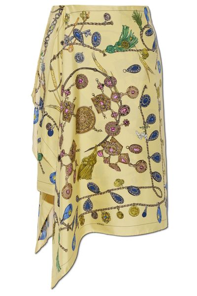 Versace Pattern-Printed Twill Midi Skirt