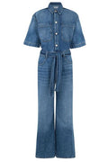 Icon Denim Belted Wide-Leg Jumpsuit